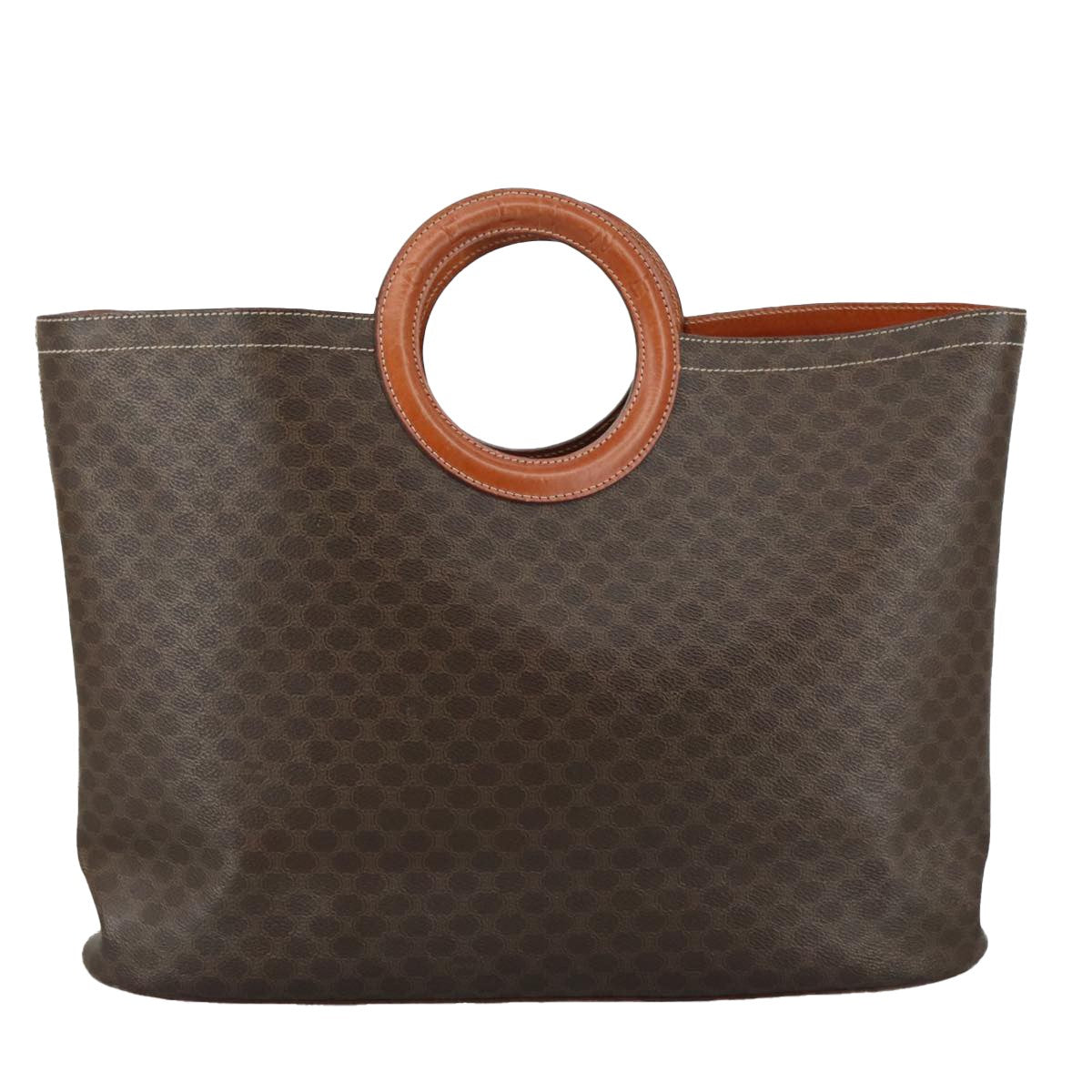 Celine Vintage Macadam Tote bag Canvas and Leather, BROWN, CANVAS, Tote bag