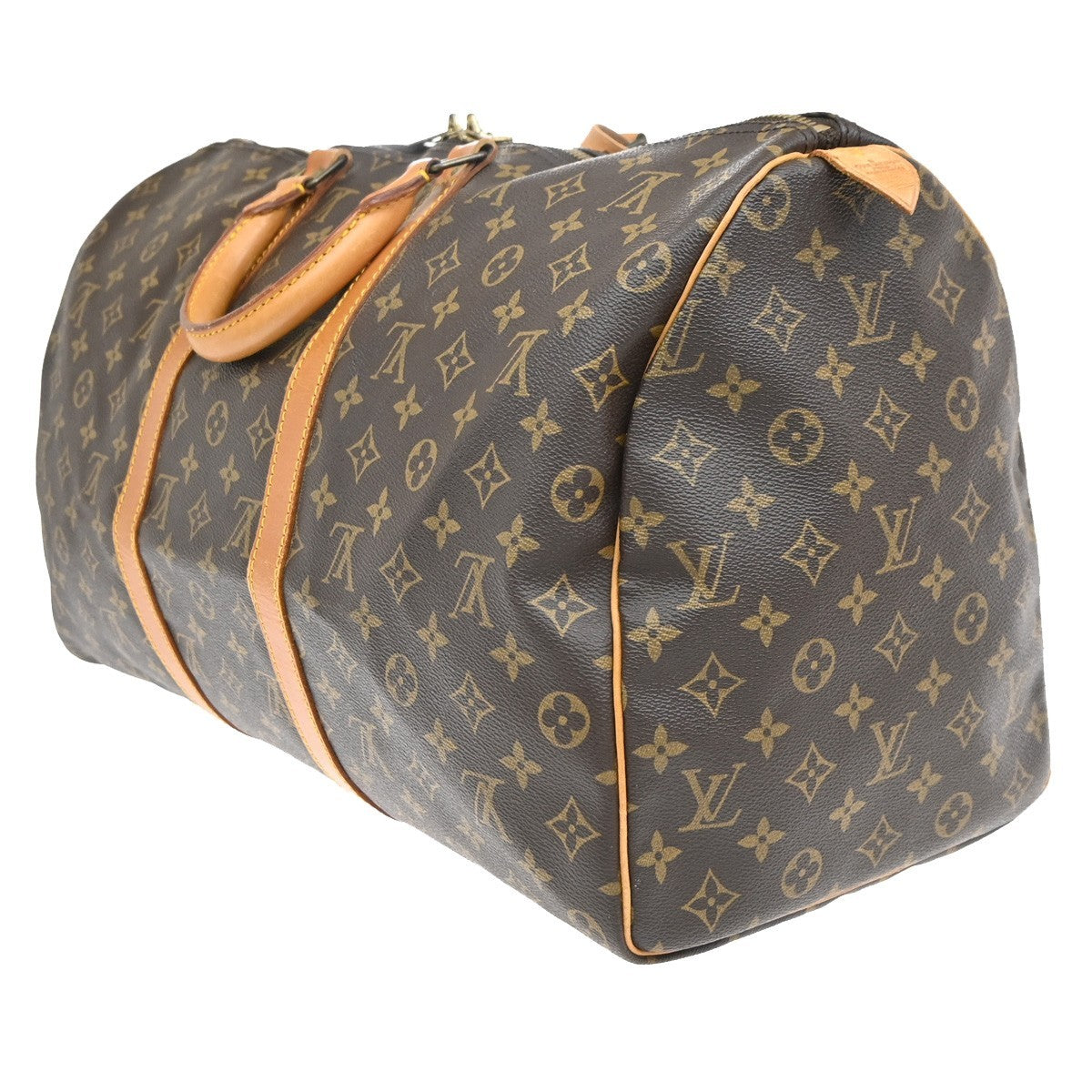 Louis Vuitton Keepall Bag Monogram Canvas, BROWN, CANVAS, Travel bag