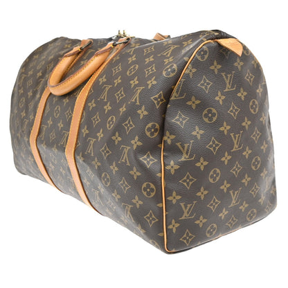 Louis Vuitton Keepall Bag Monogram Canvas, BROWN, CANVAS, Travel bag