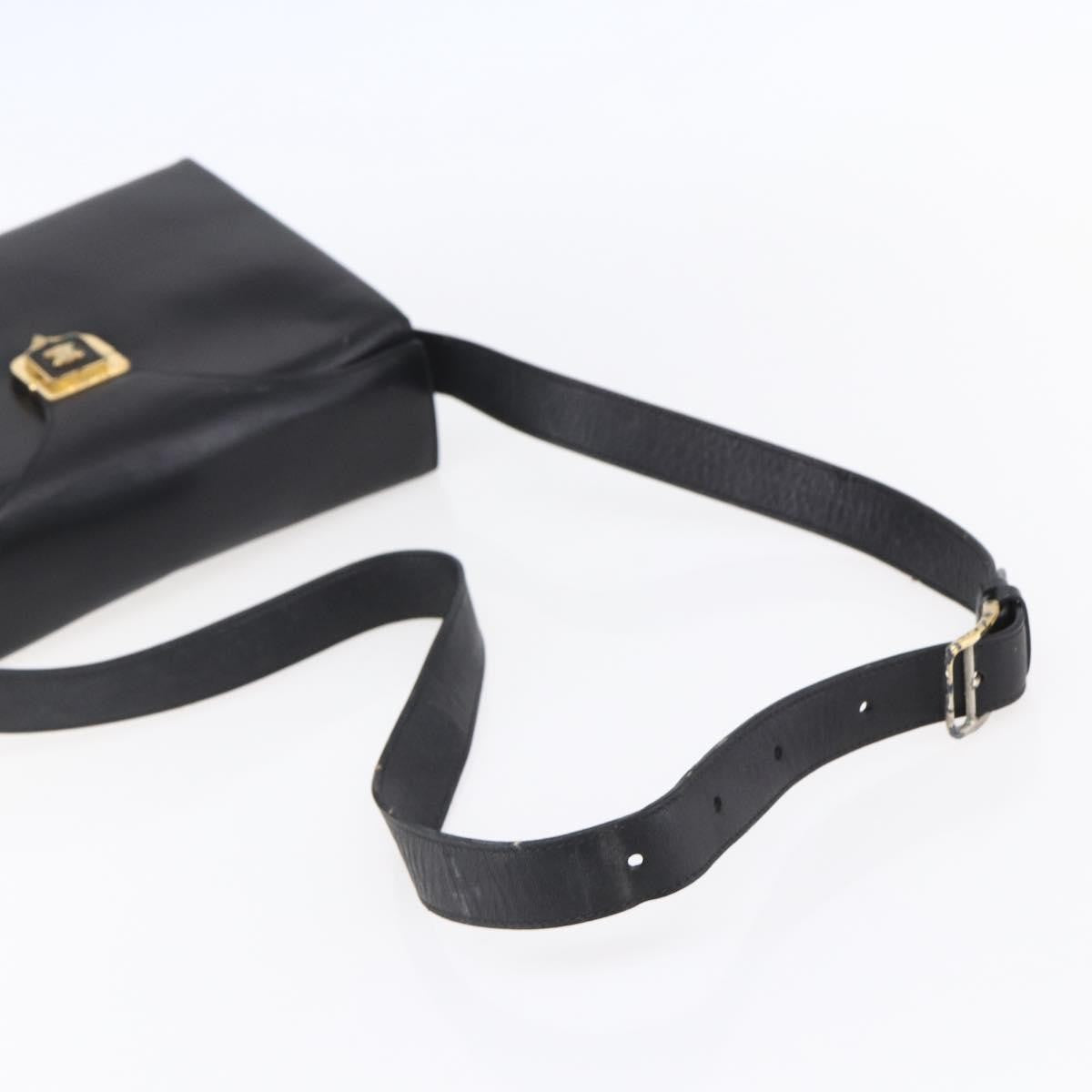 Celine Vintage Shoulder Bag Leather, BLACK, LEATHER, Shoulder bag