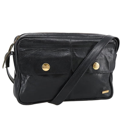 Celine Shoulder Bag Leather, BLACK, LEATHER, Shoulder bag