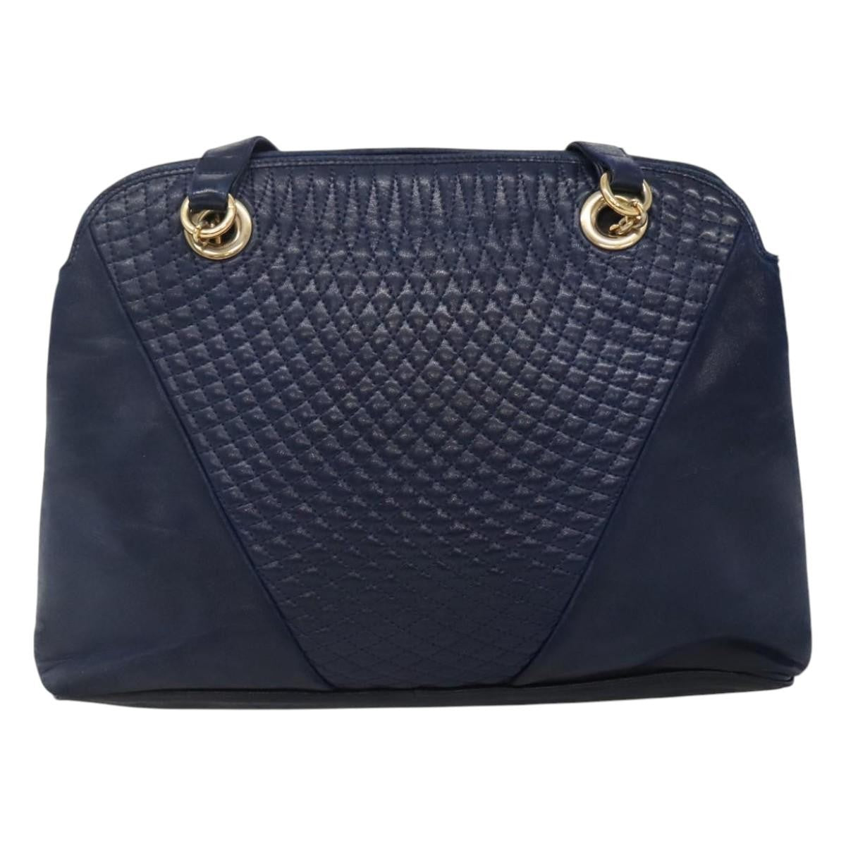 Bally Vintage Shoulder Bag Leather, NAVY, LEATHER, Shoulder bag