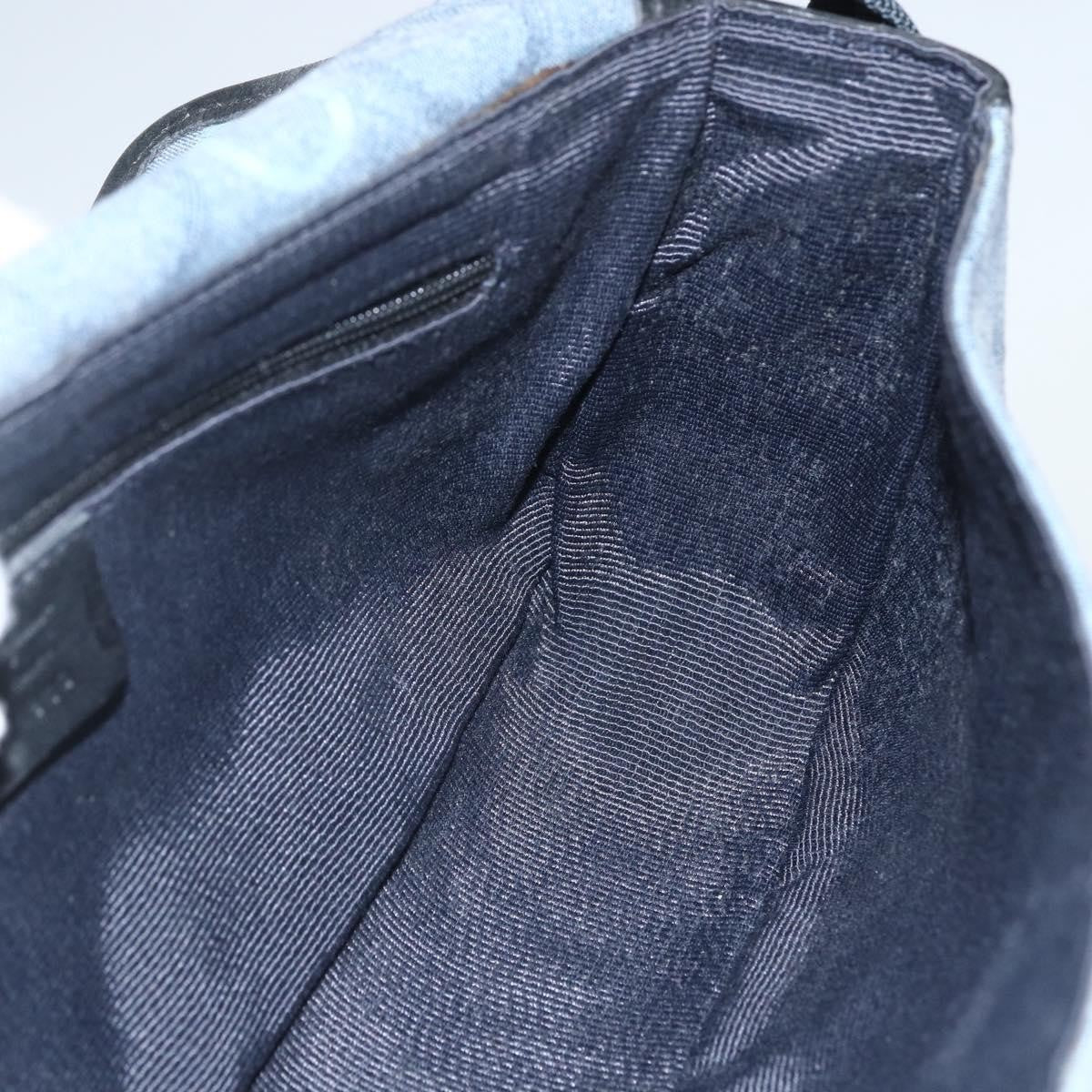 Salvatore Ferragamo Gancini Shoulder Bag Canvas, BLUE, CANVAS, Shoulder bag