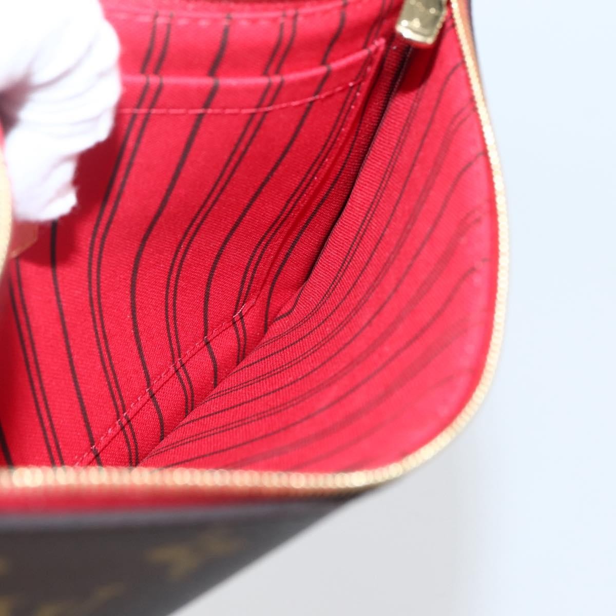 Louis Vuitton Neverfull Pochette Monogram Canvas, BROWN, CANVAS, Tote bag