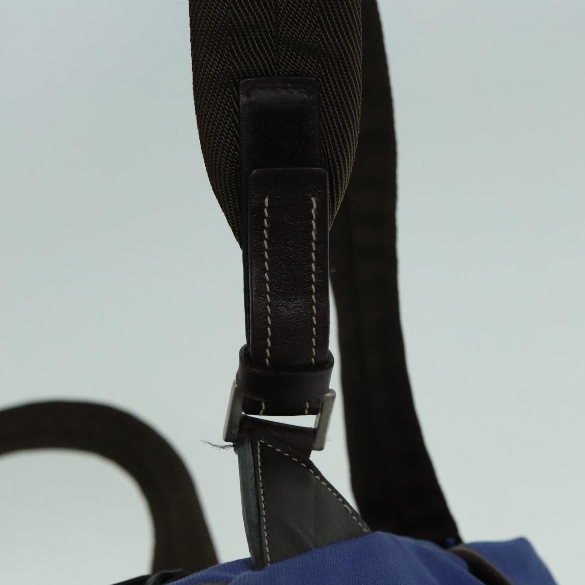 Prada Logo Backpack Canvas, BLUE, CANVAS, Backpack