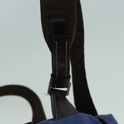 Prada Logo Backpack Canvas, BLUE, CANVAS, Backpack