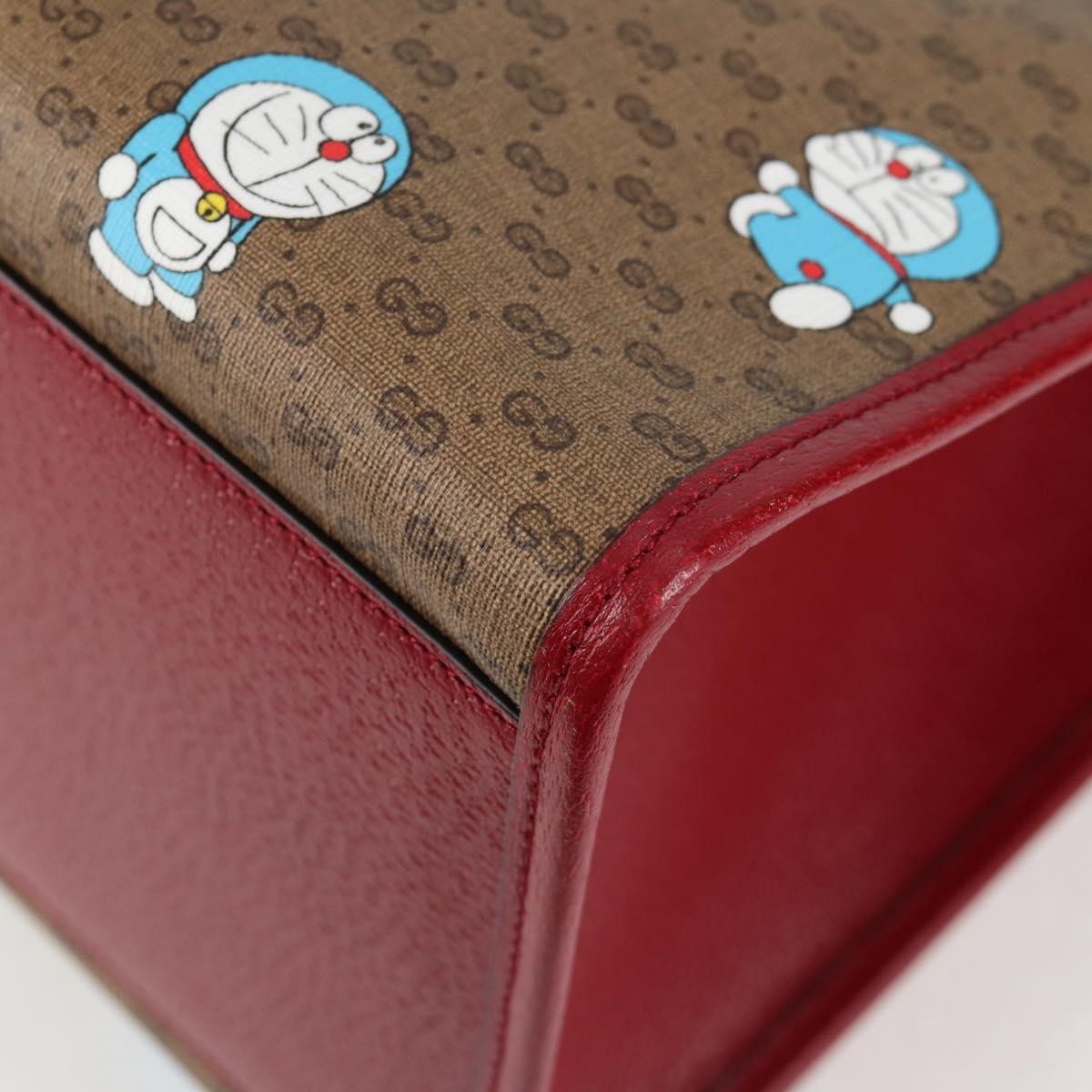 Gucci Doraemon Tote Printed Mini GG Coated Canvas, BROWN, CANVAS, Tote bag