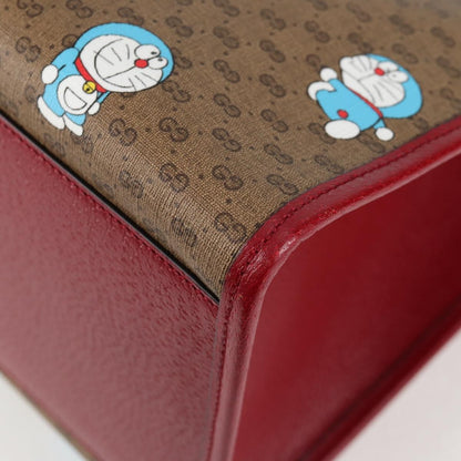 Gucci Doraemon Tote Printed Mini GG Coated Canvas, BROWN, CANVAS, Tote bag