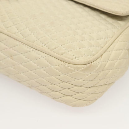 Bally Vintage Chain Shoulder Bag Quilted Leather, WHITE, LEATHER, Shoulder bag