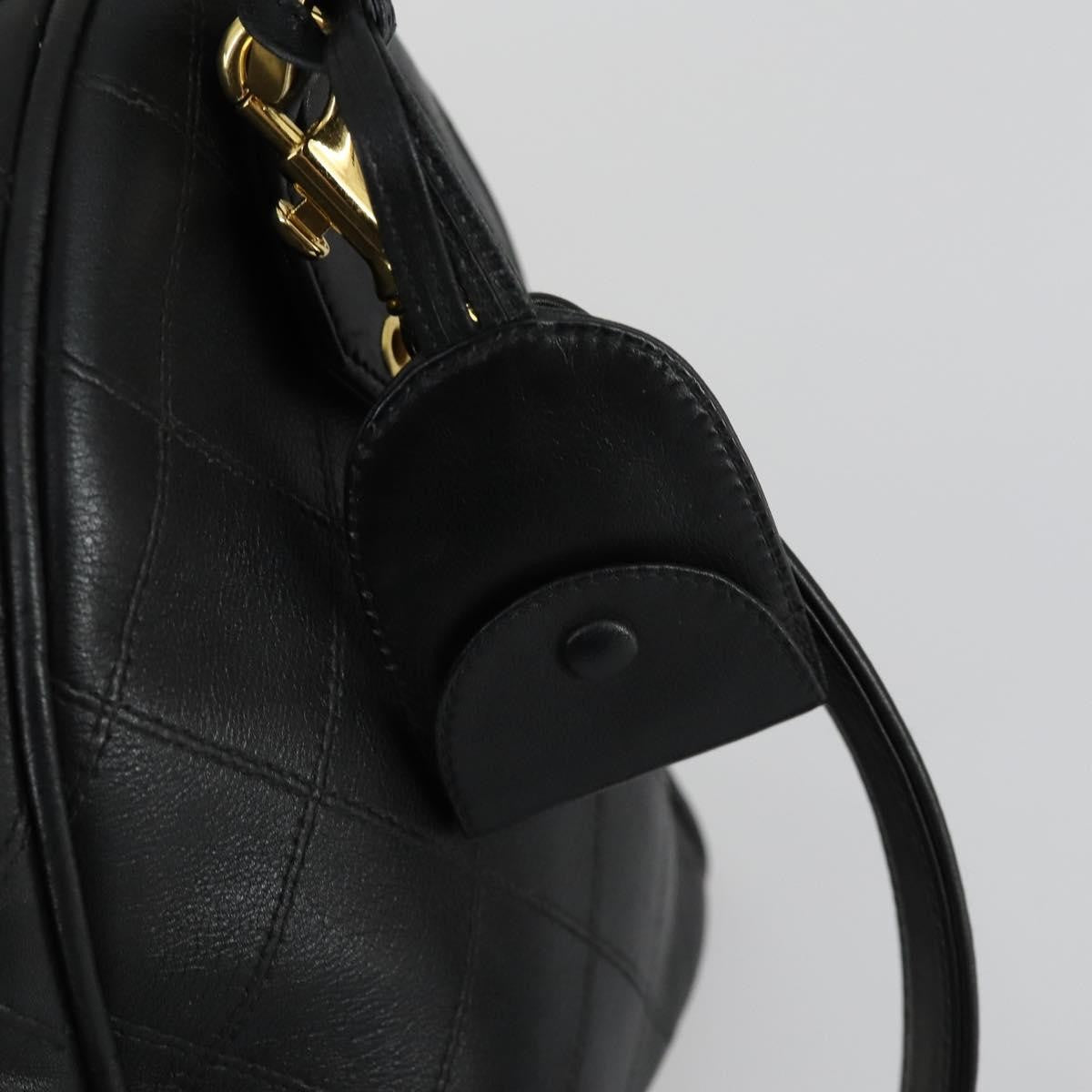Chanel Vintage Diamond Stitch Boston Bag Quilted Lambskin, BLACK, LEATHER, Travel bag