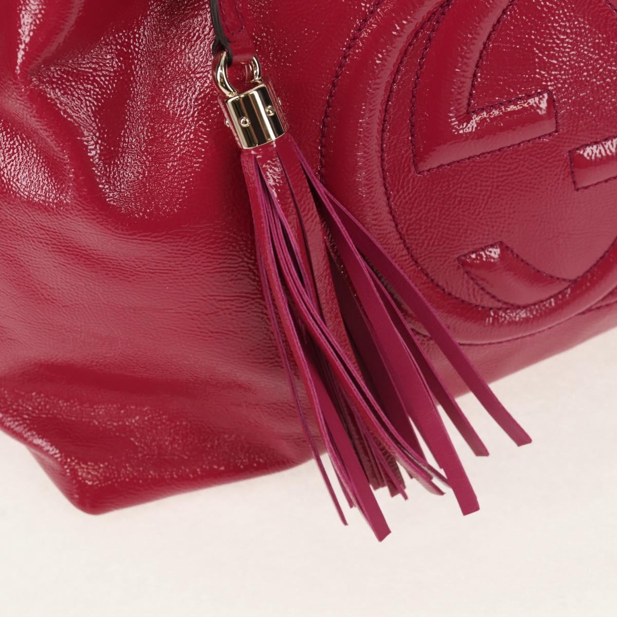 Gucci Soho Chain Strap Shoulder Bag Patent, PINK, PATENT_LEATHER, Shoulder bag