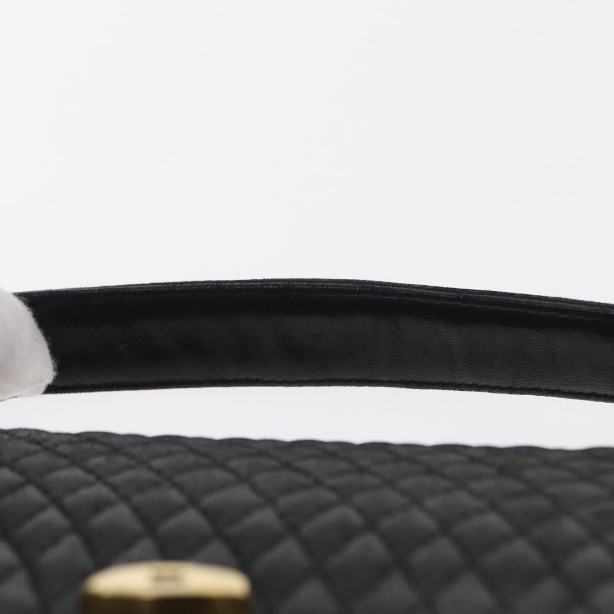 Bally Vintage Handbag Quilted Leather, BLACK, LEATHER, Handbag