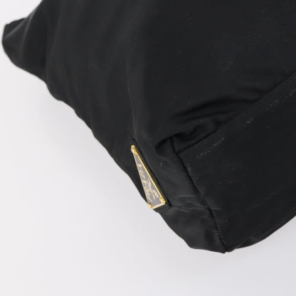 Prada Convertible Metal Handle Satchel Quilted Tessuto, BLACK, NYLON, Tote bag