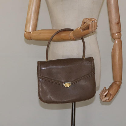 Gucci Vintage Handbag Leather, BROWN, LEATHER, Handbag
