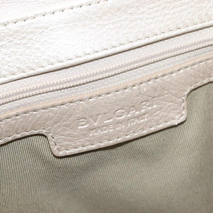 Bvlgari Chandra Flap Shoulder Bag Leather, Silver, Leather, Shoulder Bag