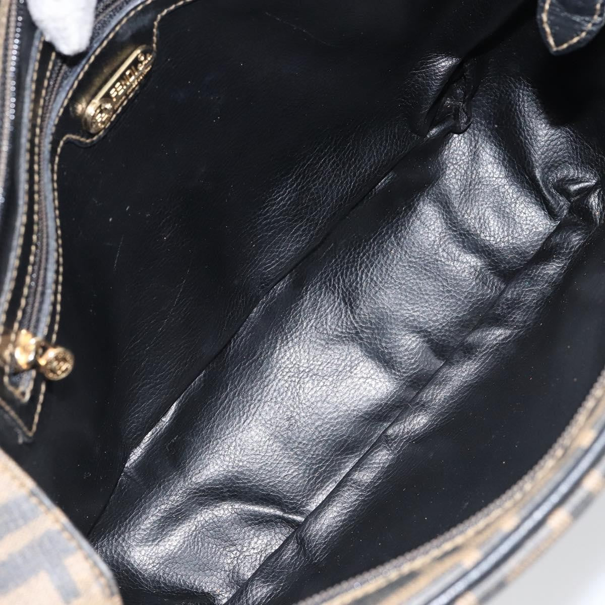 Fendi Zucca spalmati Zucca canvas spalmati flap rounded, BROWN, CANVAS, Handbag