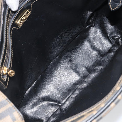 Fendi Zucca spalmati Zucca canvas spalmati flap rounded, BROWN, CANVAS, Handbag