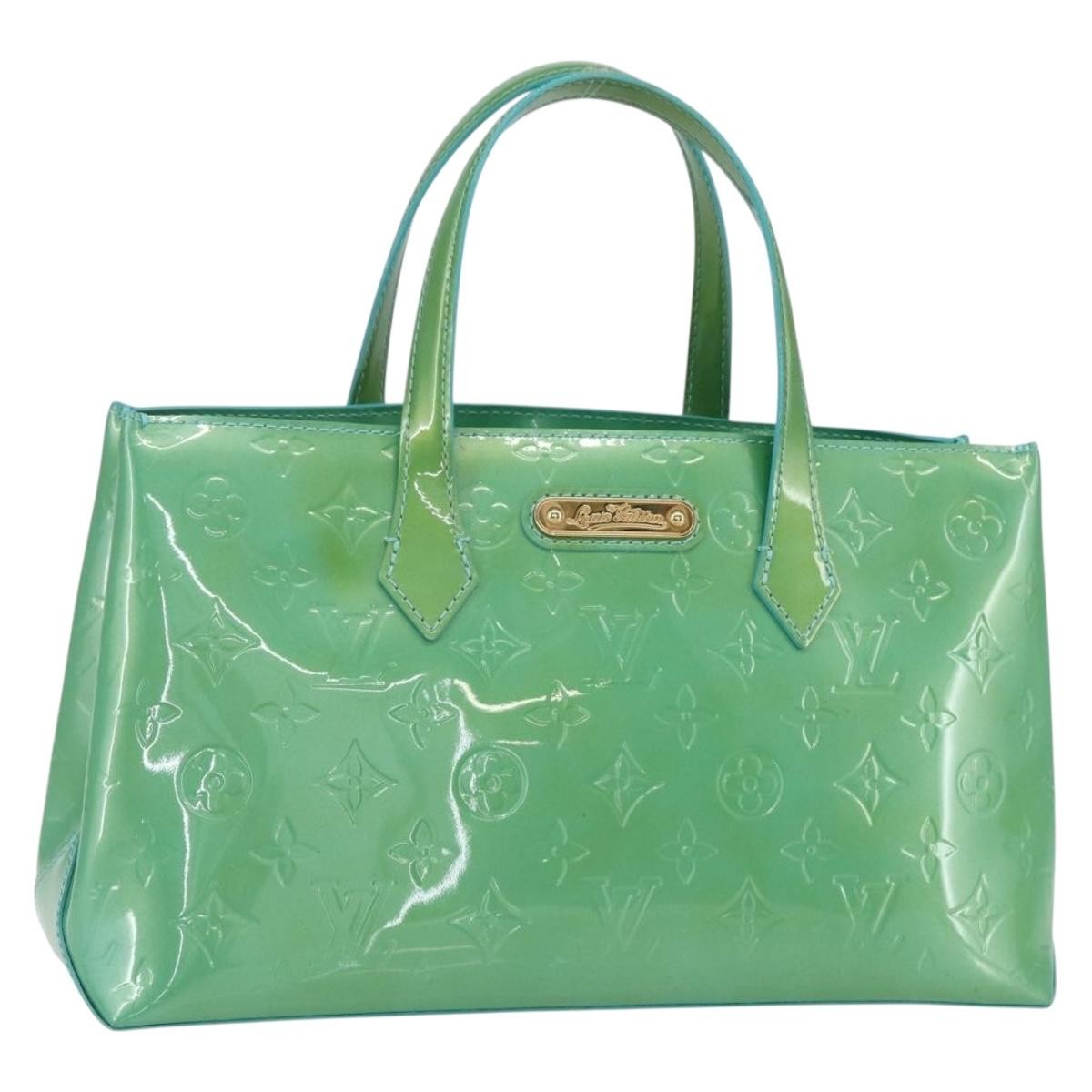 Louis Vuitton Wilshire Handbag Monogram Vernis, BLUE, PATENT_LEATHER, Handbag