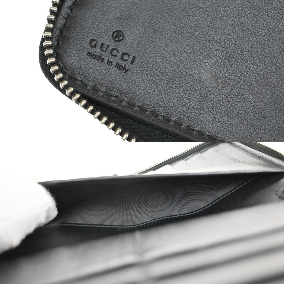 Gucci Signature Zip Around Wallet Guccissima Leather, BLACK, LEATHER, Wallets