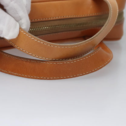 Celine Vintage Macadam Handbag Canvas and Leather, BEIGE, PVC, Handbag