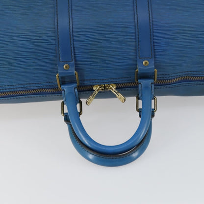 Louis Vuitton Keepall Bag Epi Leather, BLUE, LEATHER, Travel bag