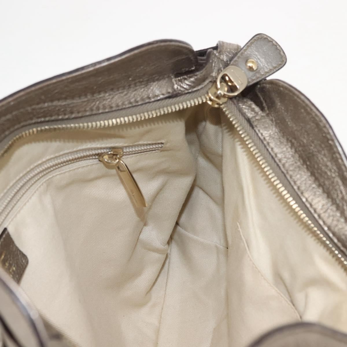 Salvatore Ferragamo Gancini Tote Leather, GOLD, LEATHER, Tote bag