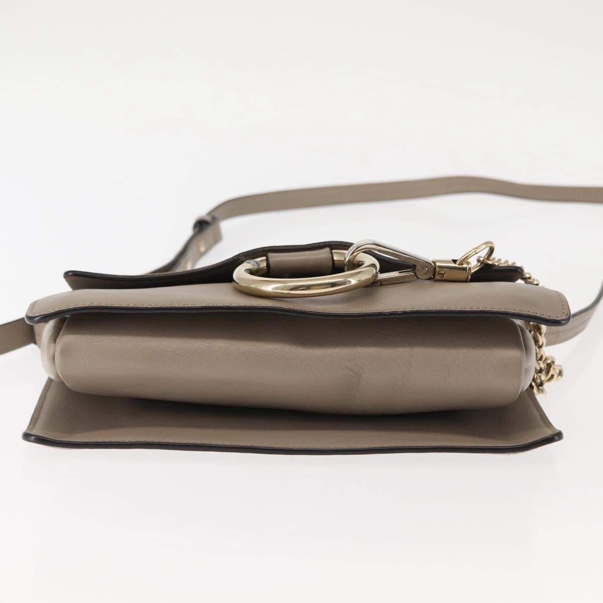Chloe Faye Shoulder Bag Leather and Suede, BEIGE, SUEDE, Shoulder bag