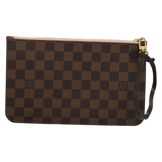 Louis Vuitton Neverfull Pochette Damier, BROWN, CANVAS, Tote bag