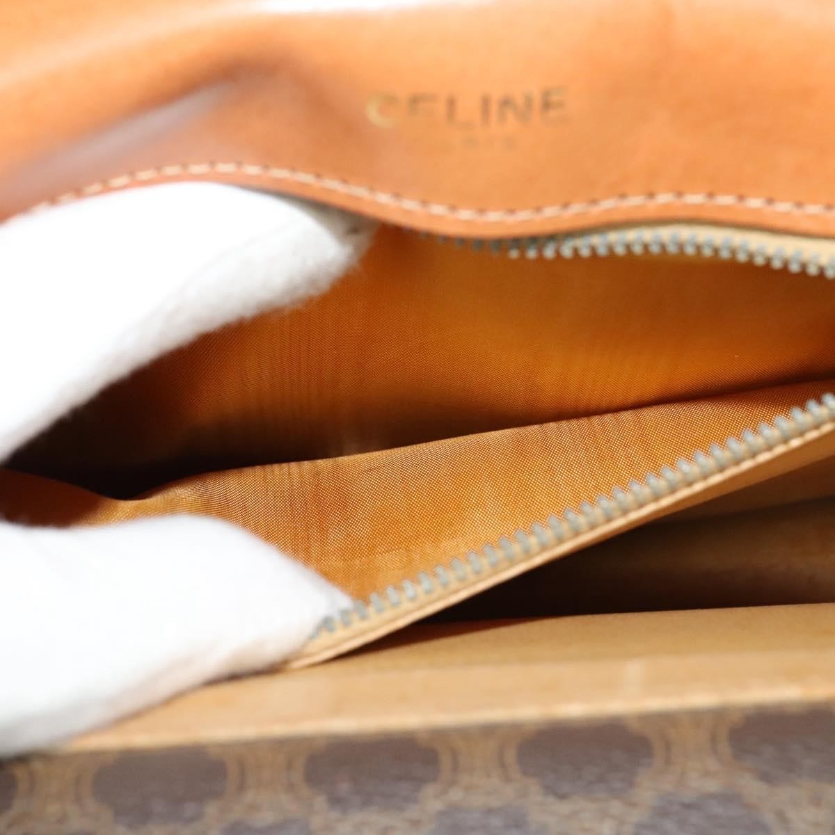 Celine Macadam Handbag Macadam with leather, BROWN, CANVAS, Handbag