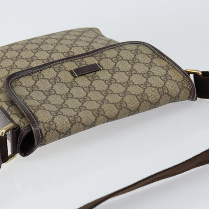 Gucci Flap Messenger GG Coated Canvas, BEIGE, PVC, Shoulder bag