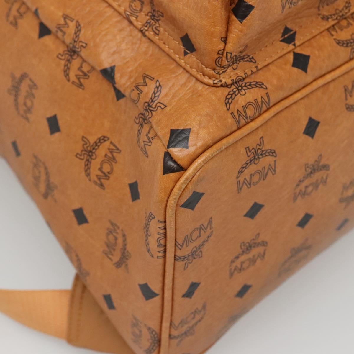 MCM Vicetos Logo PVC Cuir, BROWN, CANVAS, Backpack