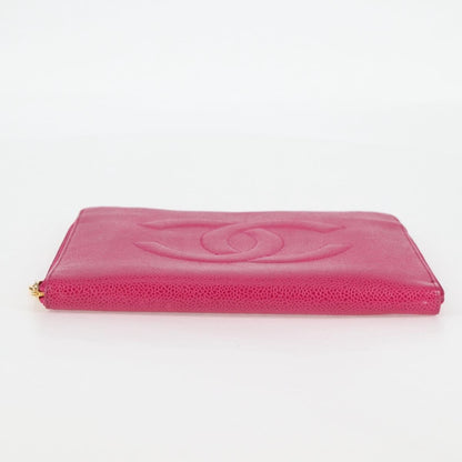 Chanel Vintage Clutch Bag Quilted Leather, PINK, LEATHER, Clutche & pouche
