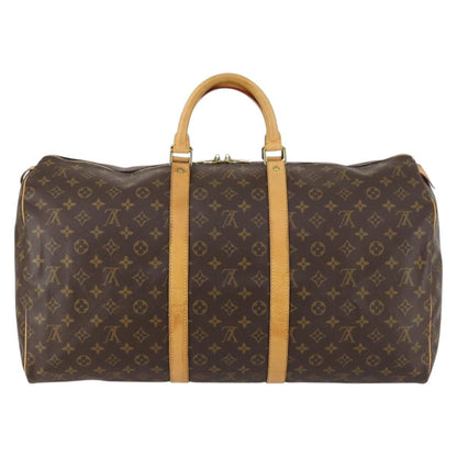 Louis Vuitton Keepall Bag Monogram Canvas, BROWN, CANVAS, Travel bag