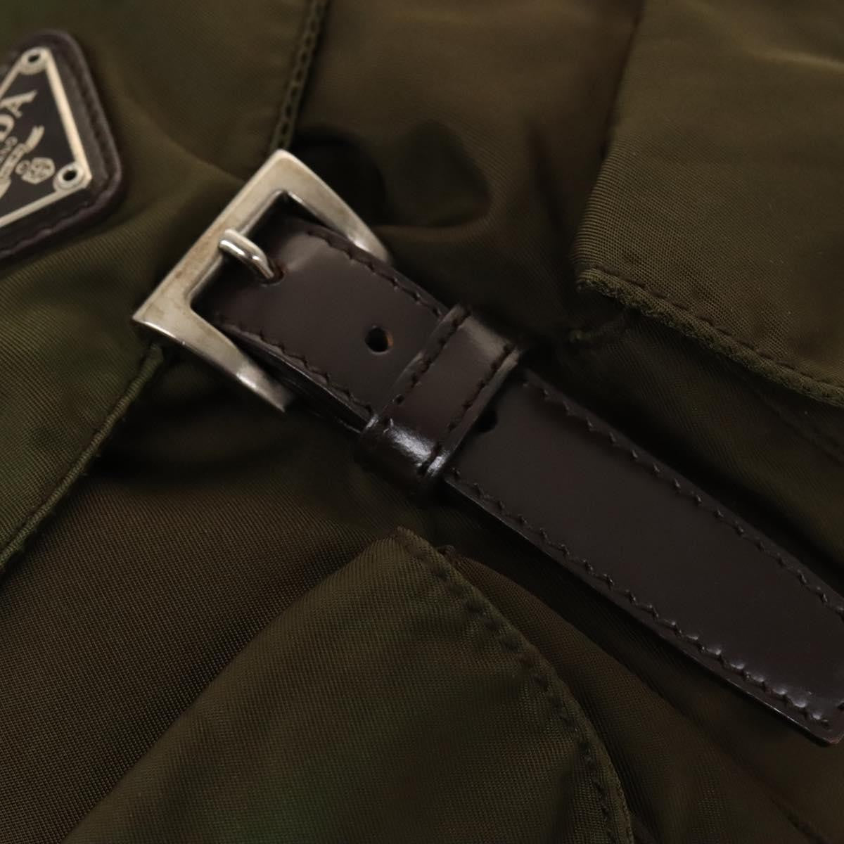 Prada Double Front Pocket Backpack Tessuto, KHAKI, NYLON, Backpack