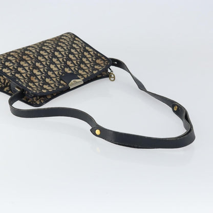 Christian Dior Vintage Trotter Shoulder Bag Canvas, NAVY, CANVAS, Shoulder bag