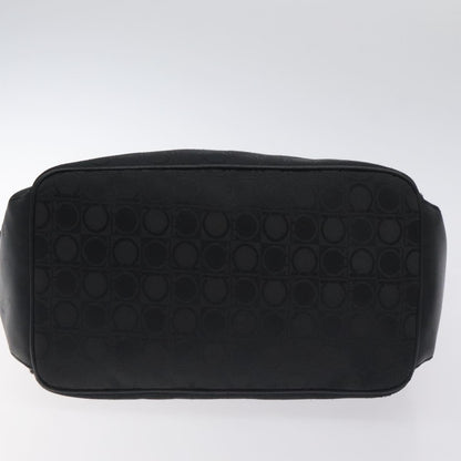 Salvatore Ferragamo Gancini Shoulder Bag Canvas, BLACK, CANVAS, Shoulder bag