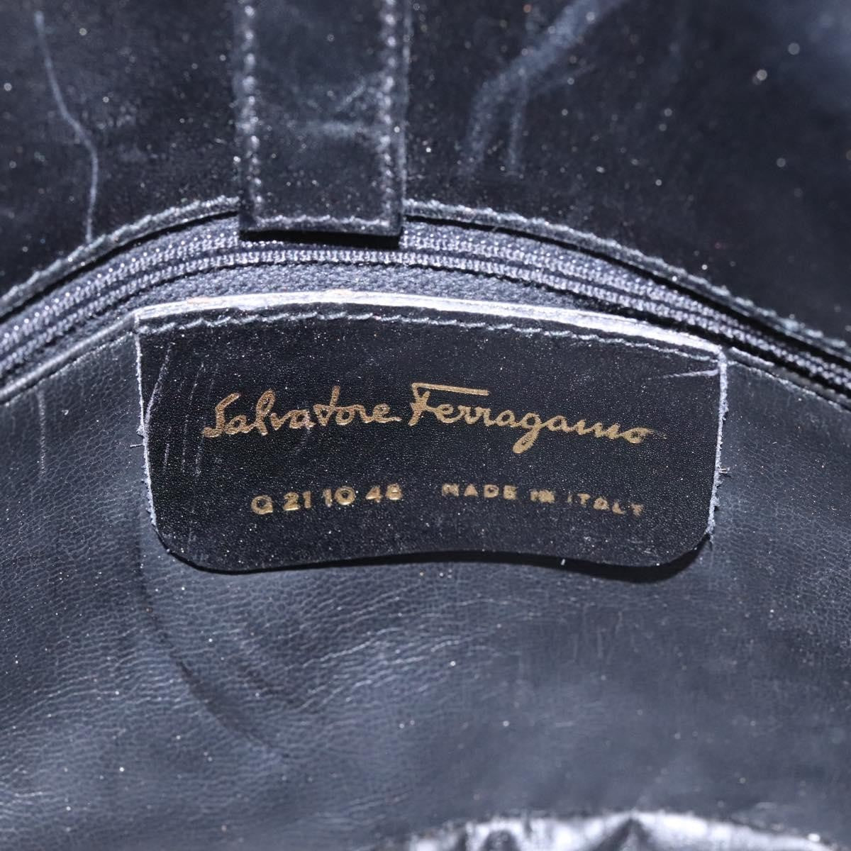 Salvatore Ferragamo Vintage Shoulder Bag Leather, BLACK, LEATHER, Shoulder bag
