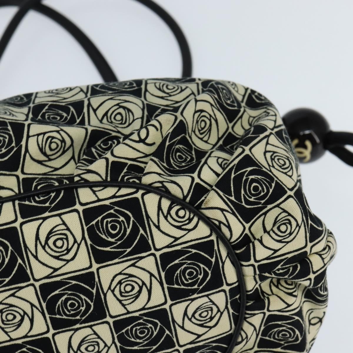 Chanel Camellia shoulderbag Canvas, BLACK, CANVAS, Shoulder bag