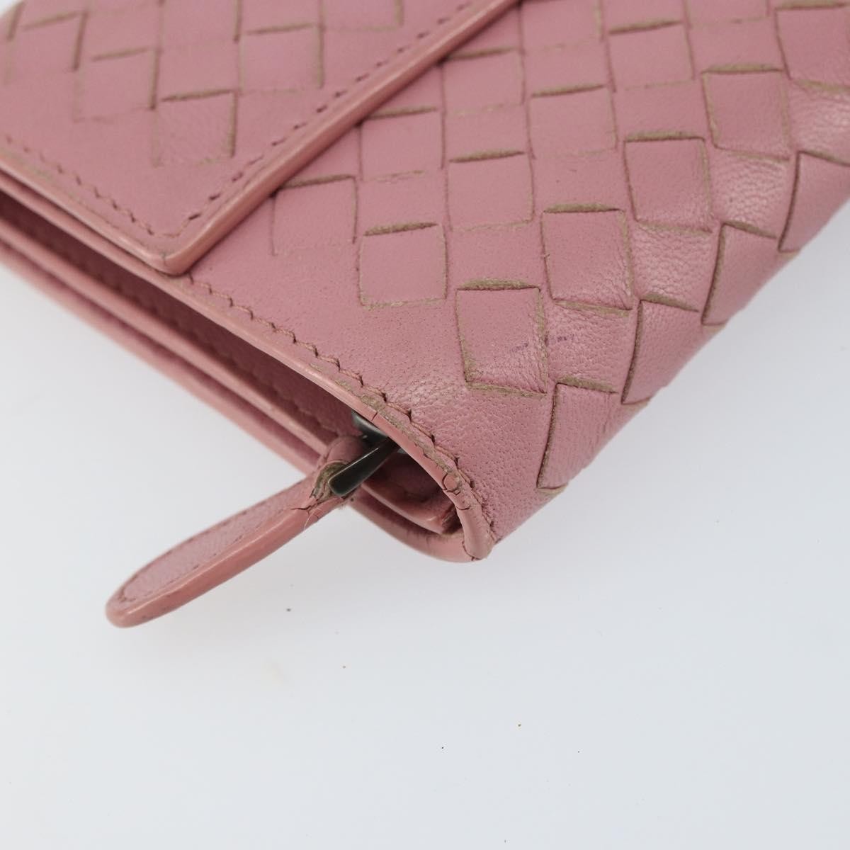 Bottega Veneta Intrecciato Long Zip  Wallet Leather, PINK, LEATHER, Wallets