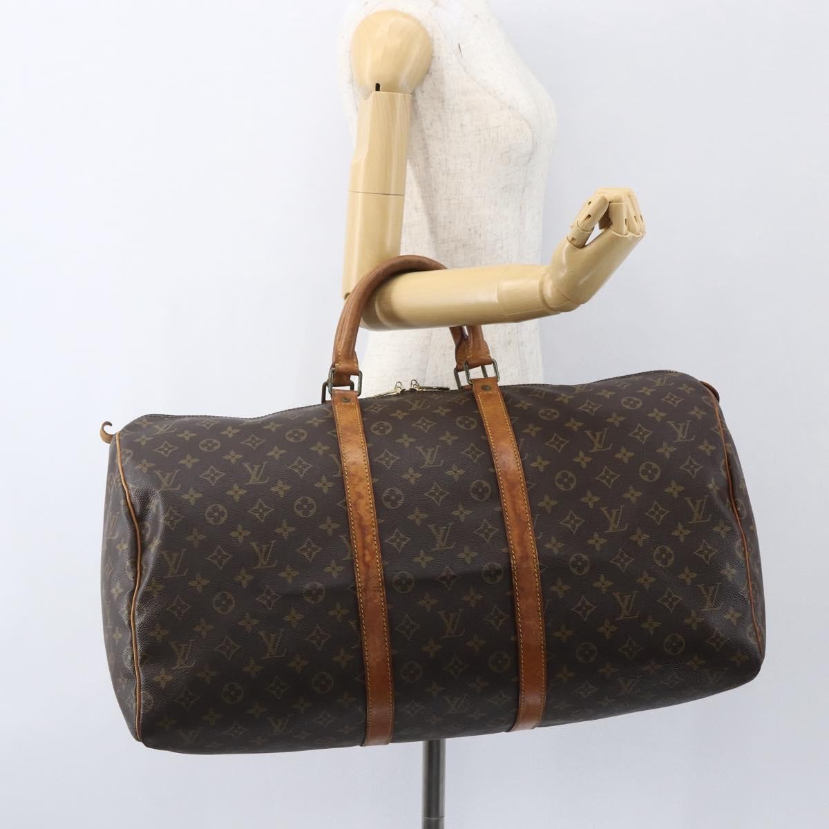 Louis Vuitton Keepall Bag Monogram Canvas, BROWN, CANVAS, Travel bag