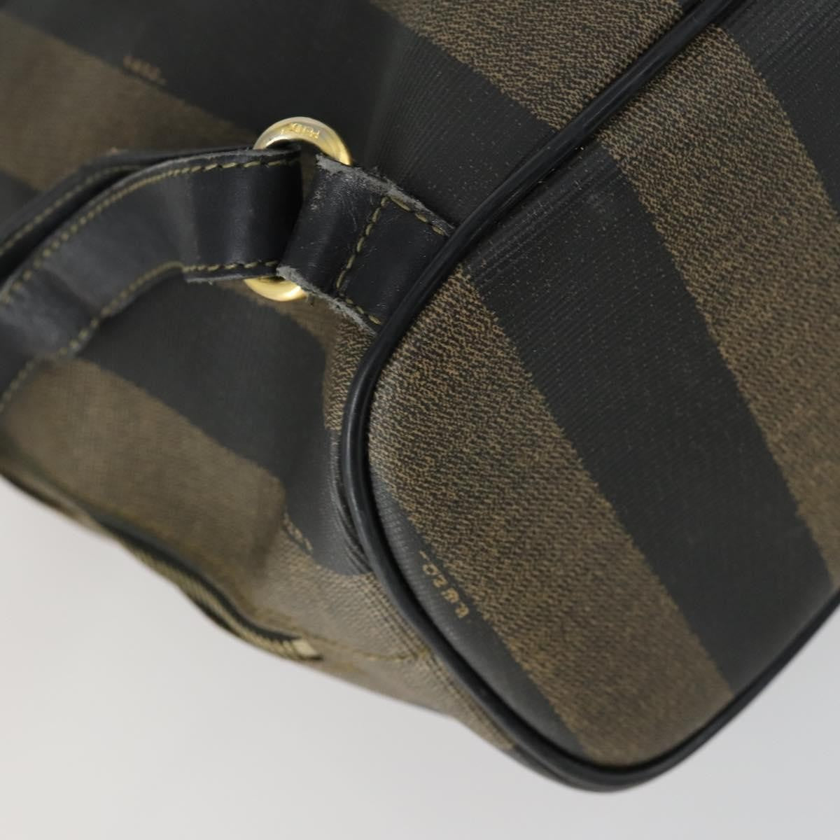 Fendi Pequin Front Pocket Backpack Coated Canvas, BROWN, PVC, Backpack