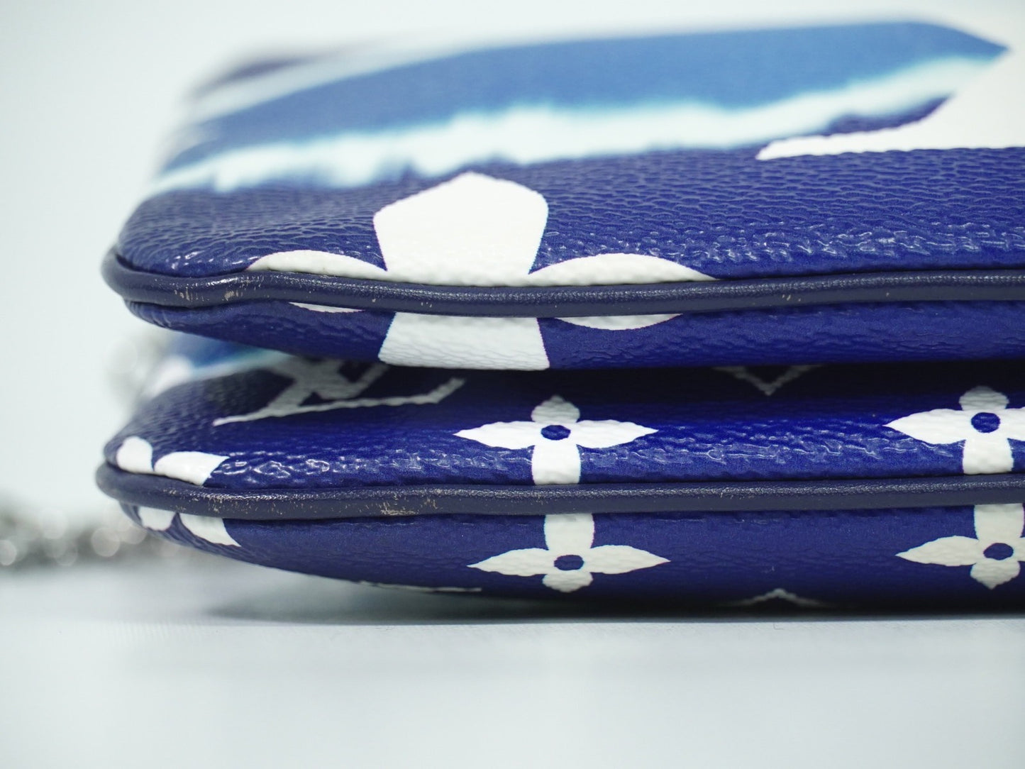 Louis Vuitton Double Zip Pochette Limited Edition Escale Monogram Giant, BLUE, CANVAS, Shoulder bag