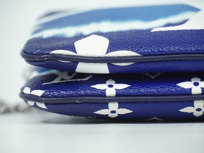 Louis Vuitton Double Zip Pochette Limited Edition Escale Monogram Giant, BLUE, CANVAS, Shoulder bag