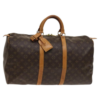 Louis Vuitton Keepall Bag Monogram Canvas, BROWN, CANVAS, Travel bag