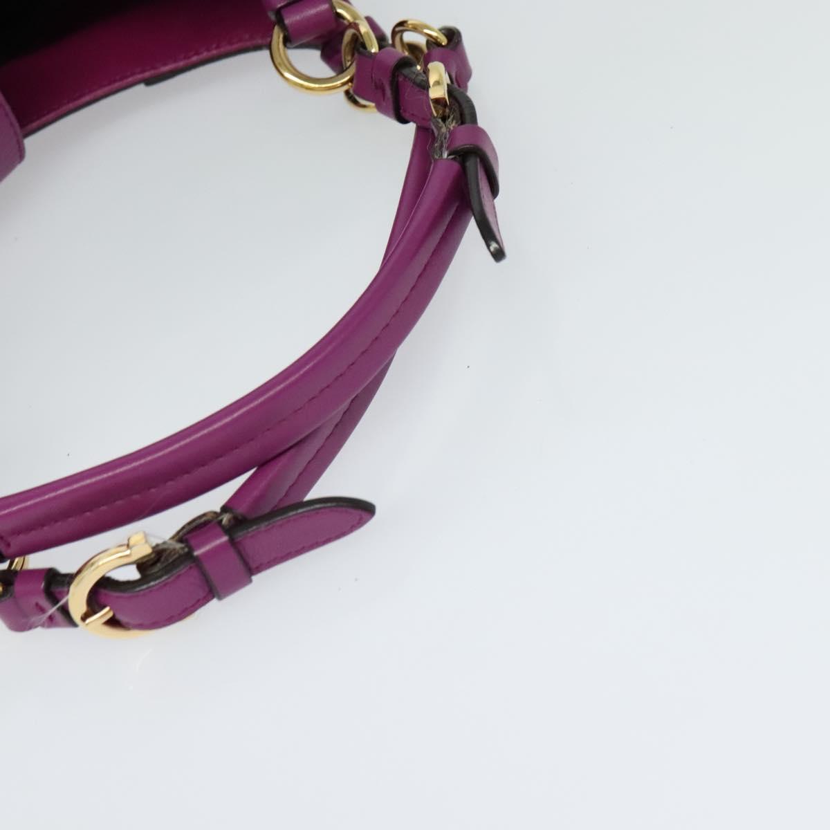 Salvatore Ferragamo Gancini Shoulder Bag Leather, PURPLE, LEATHER, Shoulder bag