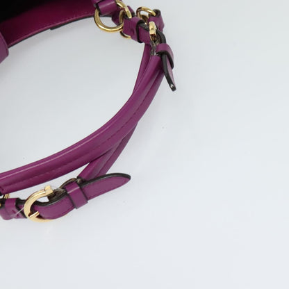 Salvatore Ferragamo Gancini Shoulder Bag Leather, PURPLE, LEATHER, Shoulder bag
