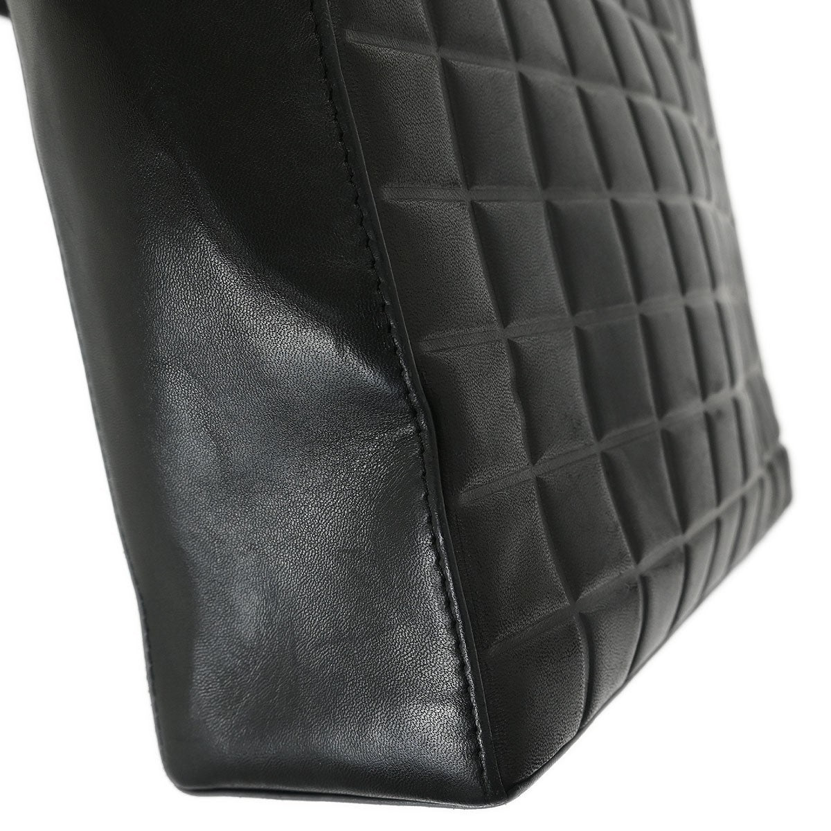 Chanel Chocolate Bar CC Tote Quilted Leather, BLACK, LEATHER, Tote bag