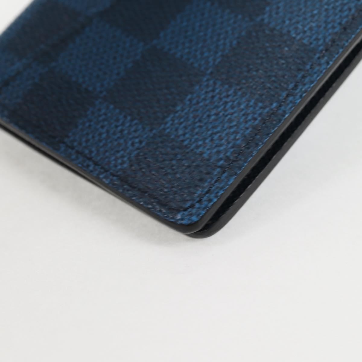 Louis Vuitton Graphite Card Case Monogram Damier, BLUE, CANVAS, Card Holders