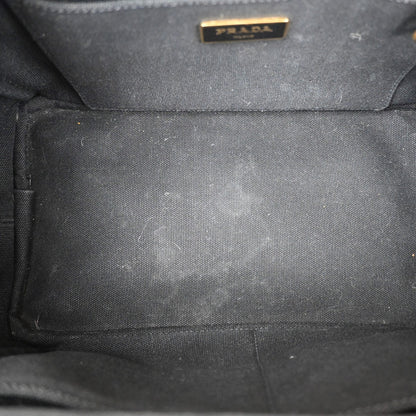 Prada Canapa Convertible Tote Canvas, BLACK, CANVAS, Tote bag