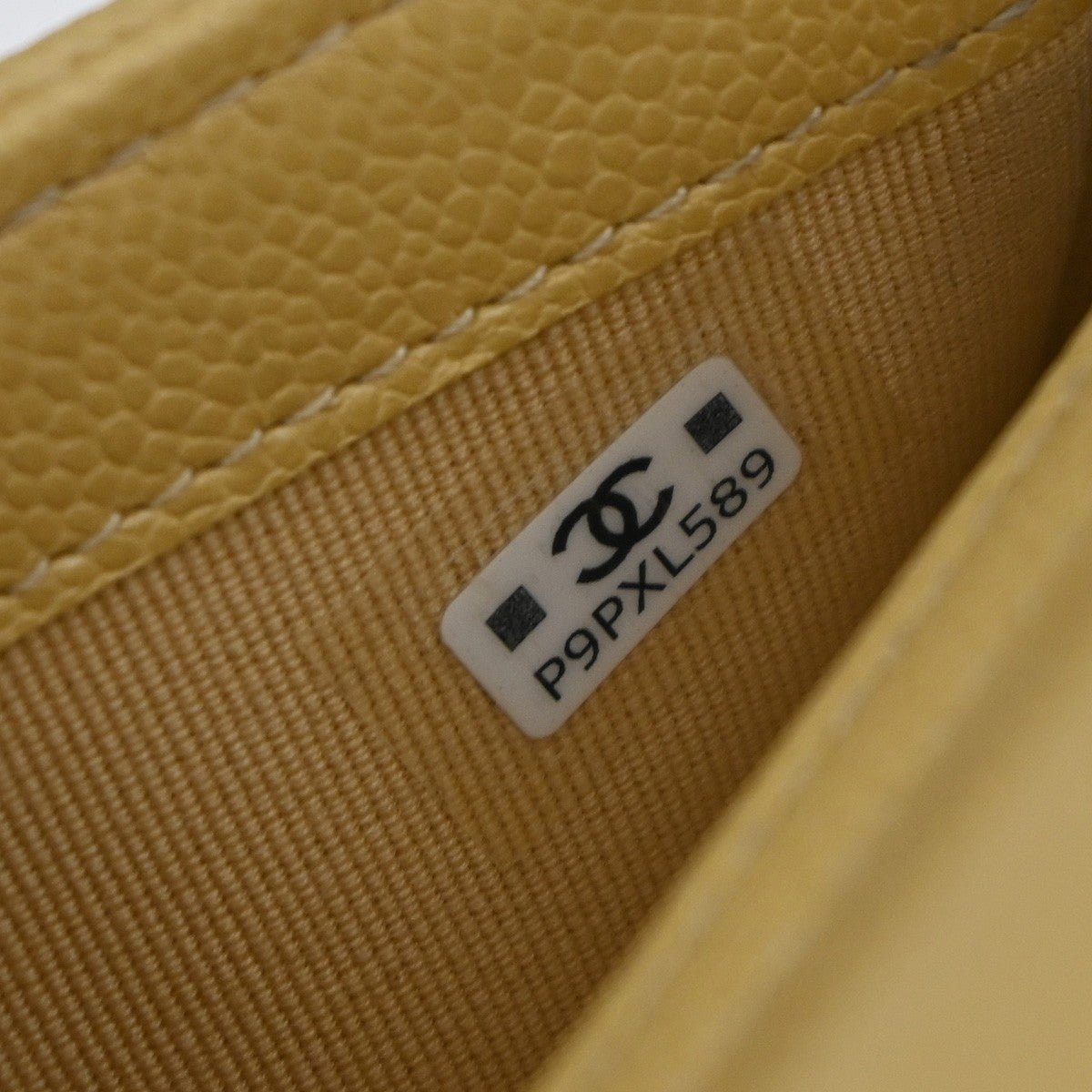 Chanel Classic Sunglasses Case with Chain Quilted Caviar, BEIGE, LEATHER, Clutche & pouche